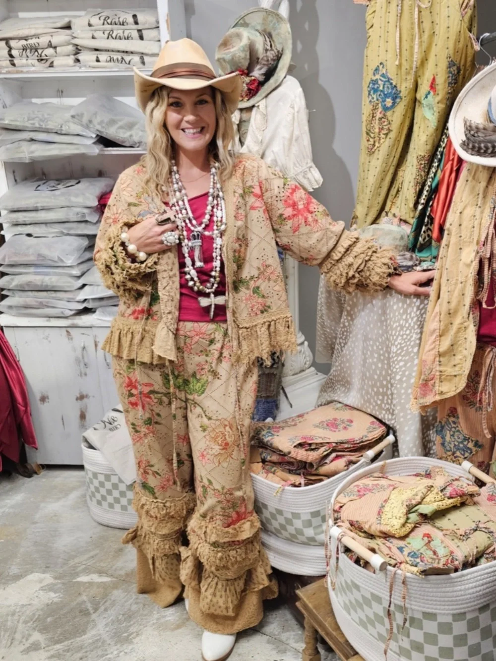 🎉 A RARE BIRD “TATTERED FLOWER “ A RARE BIRD HAND MADE TATTERED FLOWER JACKET